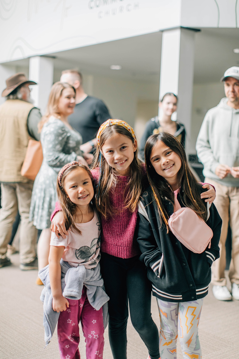group of kids at church service