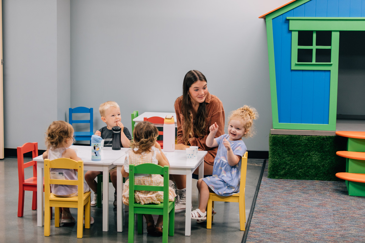 toddlers at church service childcare