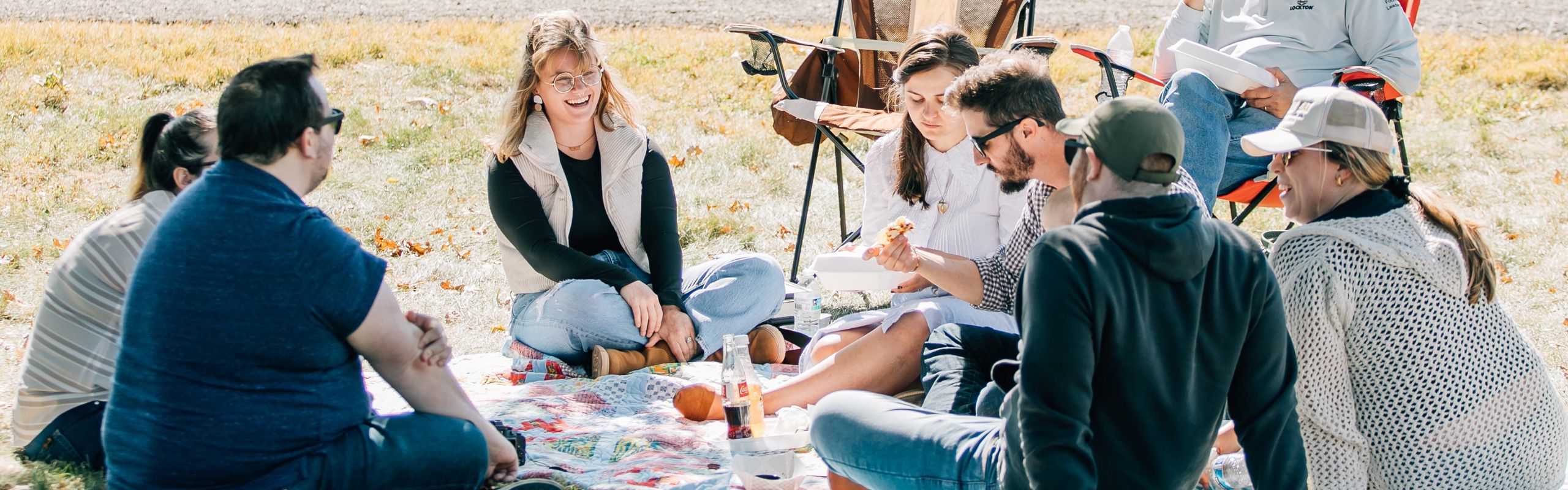 church community small group at an outdoor picnic