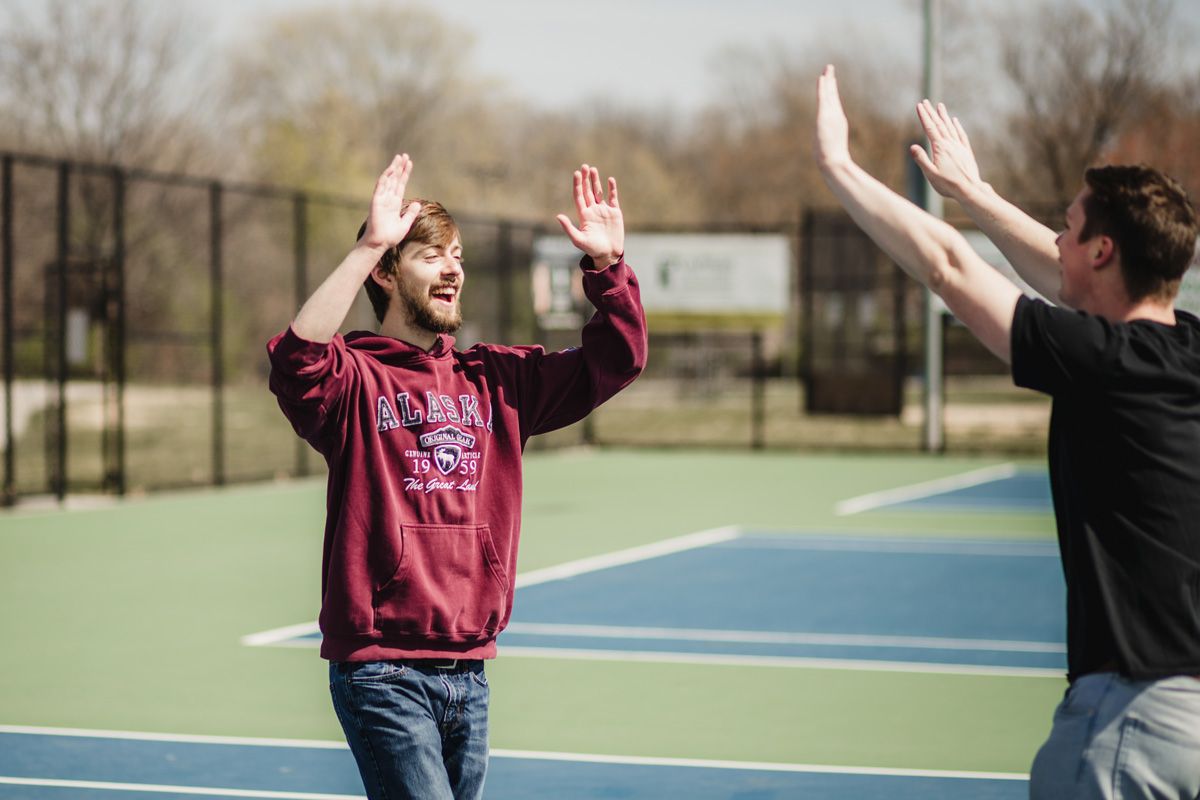 community group playing sports together