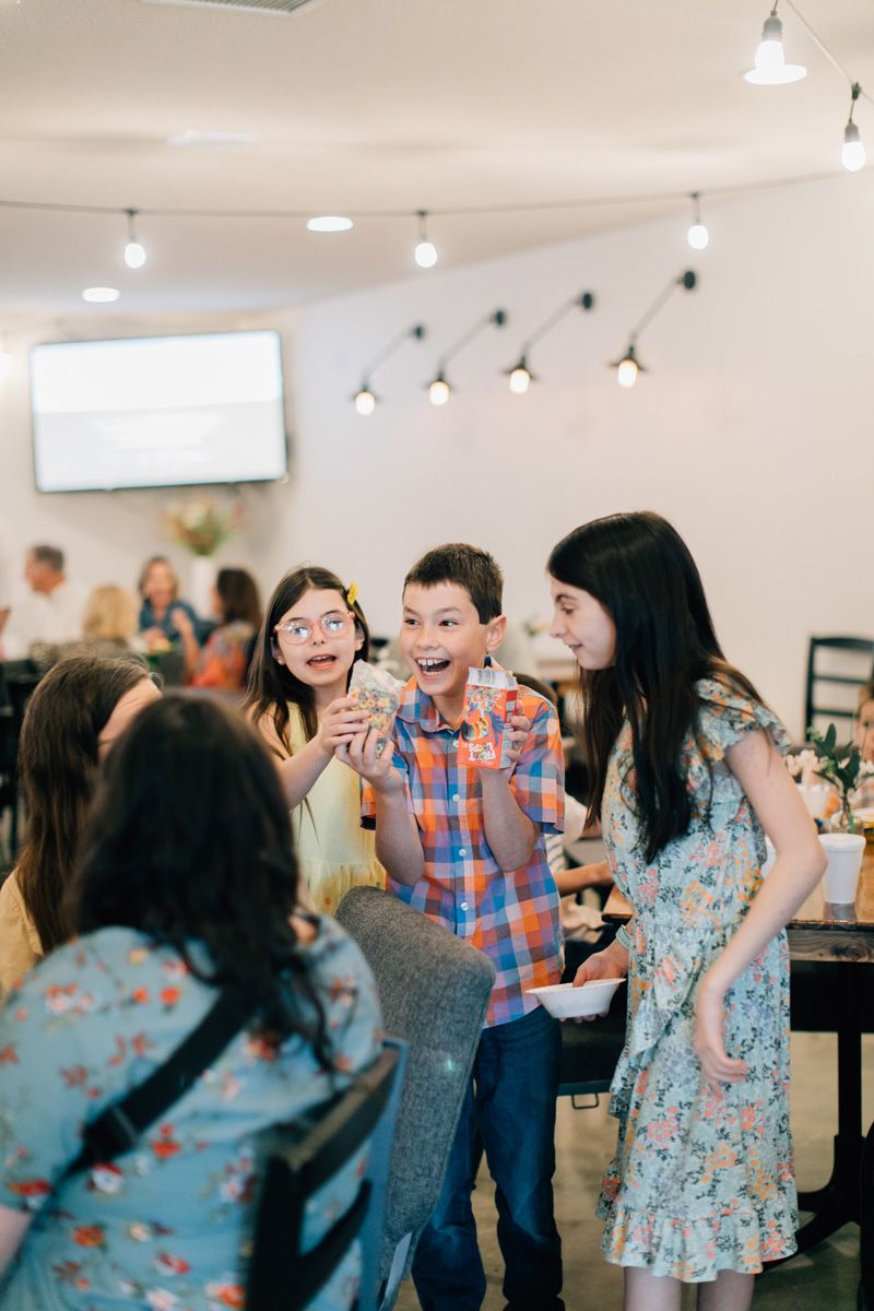 Kids Having Fun At Easter Sunday Service