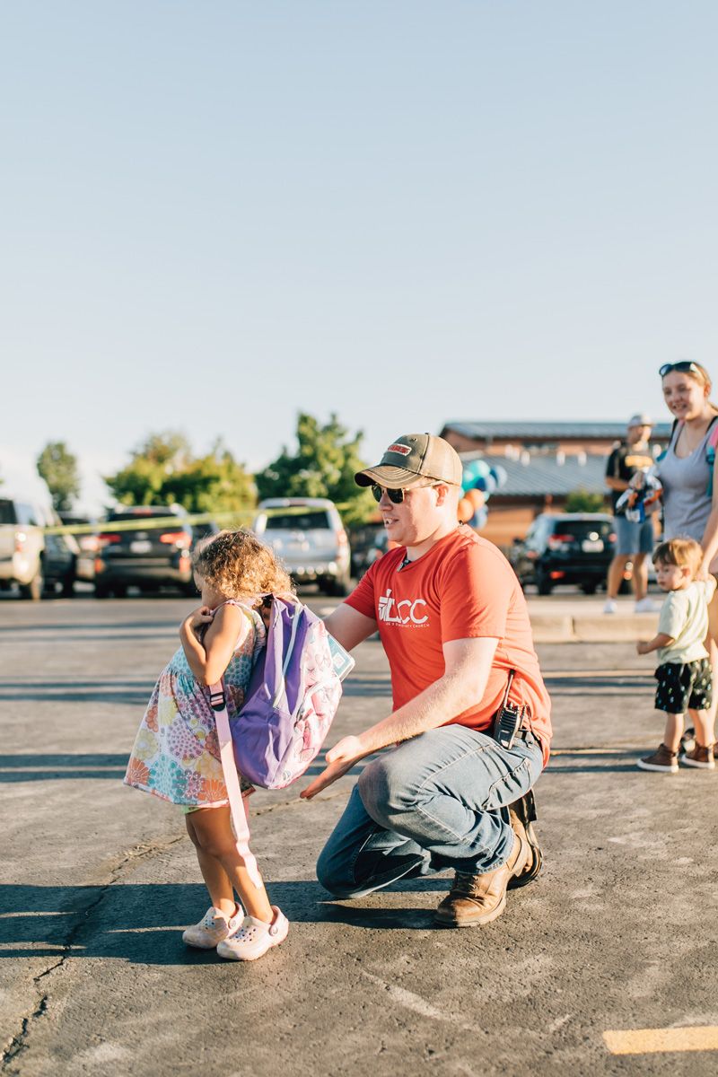 handing out free backpacks to Lee's Summit community