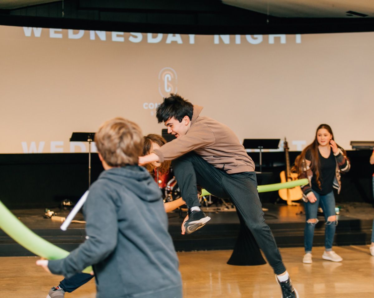 community students playing games
